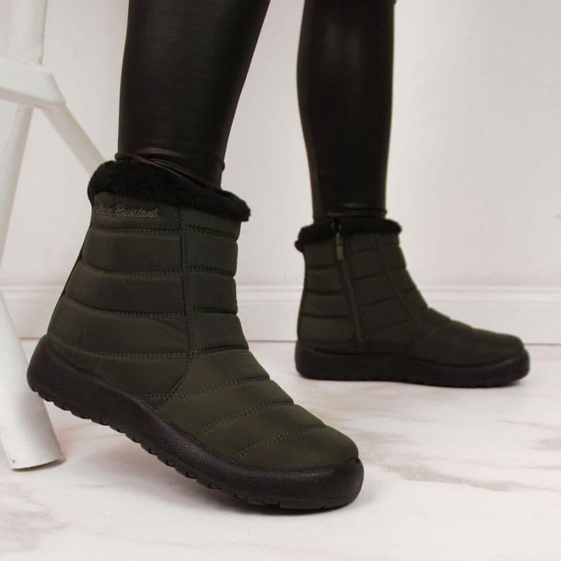 image-Waterproof snow boots with zipper NEWS W EVE181D khaki