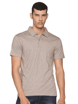 image-Men's Polyster Half Sleeve Sport Tshirt (Size-S) (Color-BEIGE)