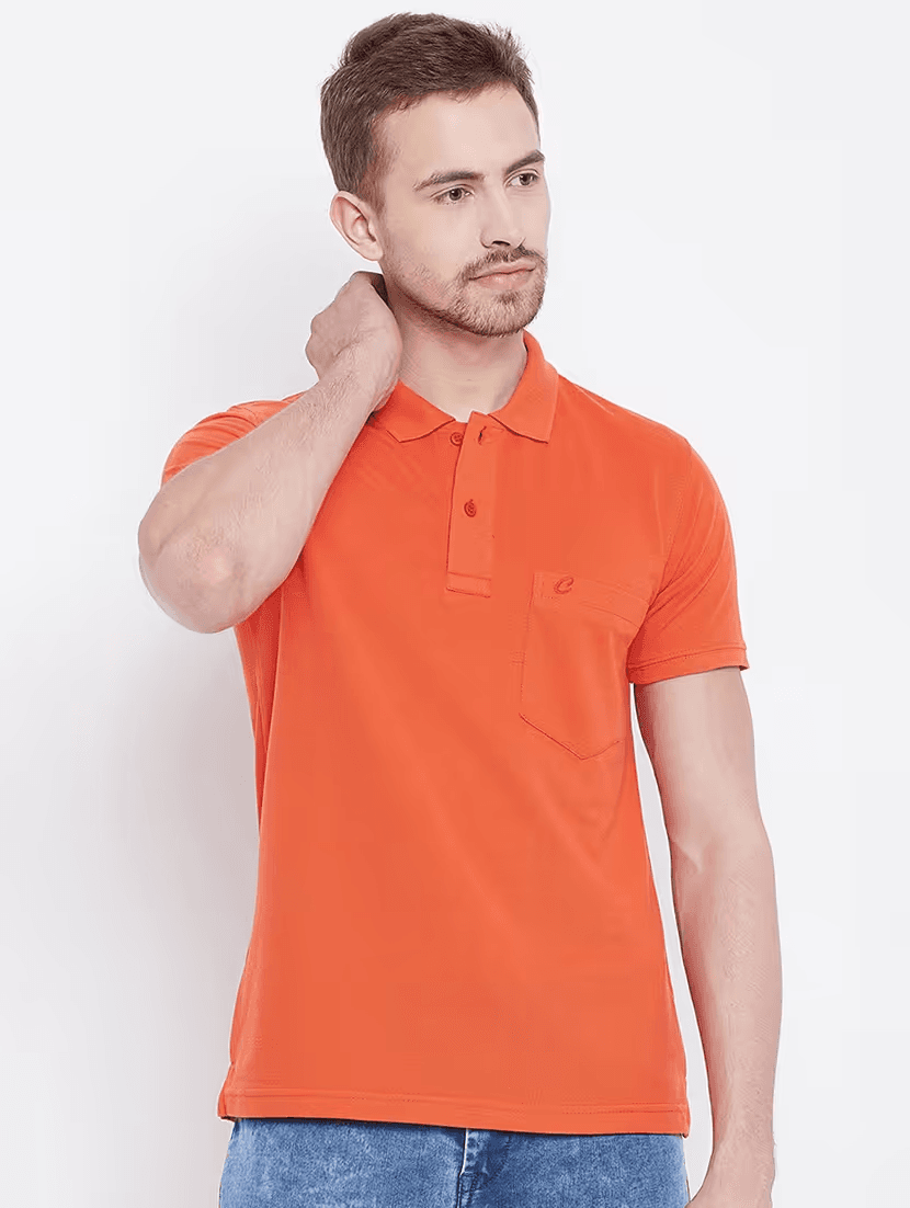 image-Men's Polyster Half Sleeve Sport Tshirt (Size-S) (Color-RUST)