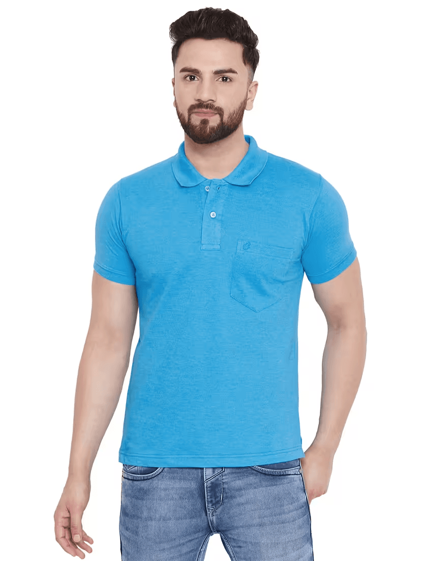 image-Men's Polyster Half Sleeve Sport Tshirt (Size-M) (Color-TEAL)