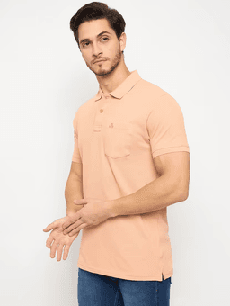 image-Men's Polyster Solid Half Sleeve Sport Tshirt (Size-M) (Color-ORANGE)
