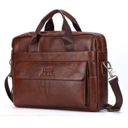 image-Men Genuine Leather Handbags Casual Leather Laptop Bags Male Business Travel Messenger Bags Men's Crossbody Shoulder Bag