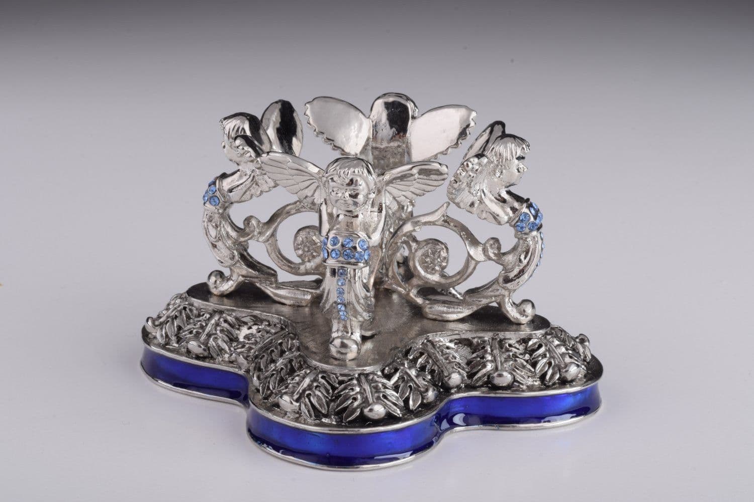 image-Blue Russian Egg with Man Riding Horse Surprise Inside