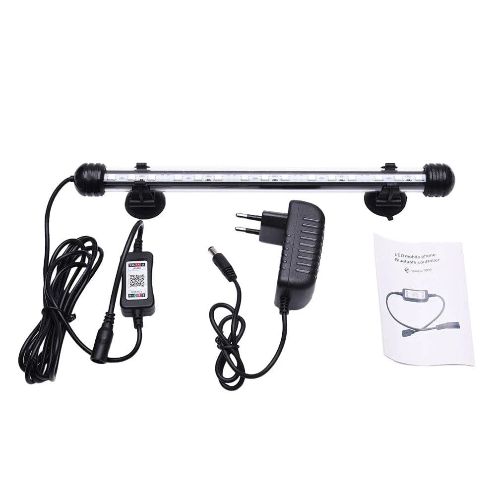 image-LED RGB Aquarium Light 18-38cm Bluetooth-compatible Colour Changing Fish Tank Lamp Waterproof Submersible Plant LED Lights Decor