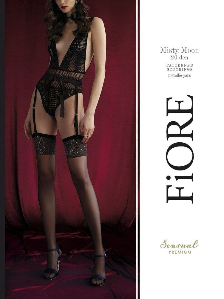 image-Misty Moon 20 DEN Silky Touch Garter Stockings - Fiore