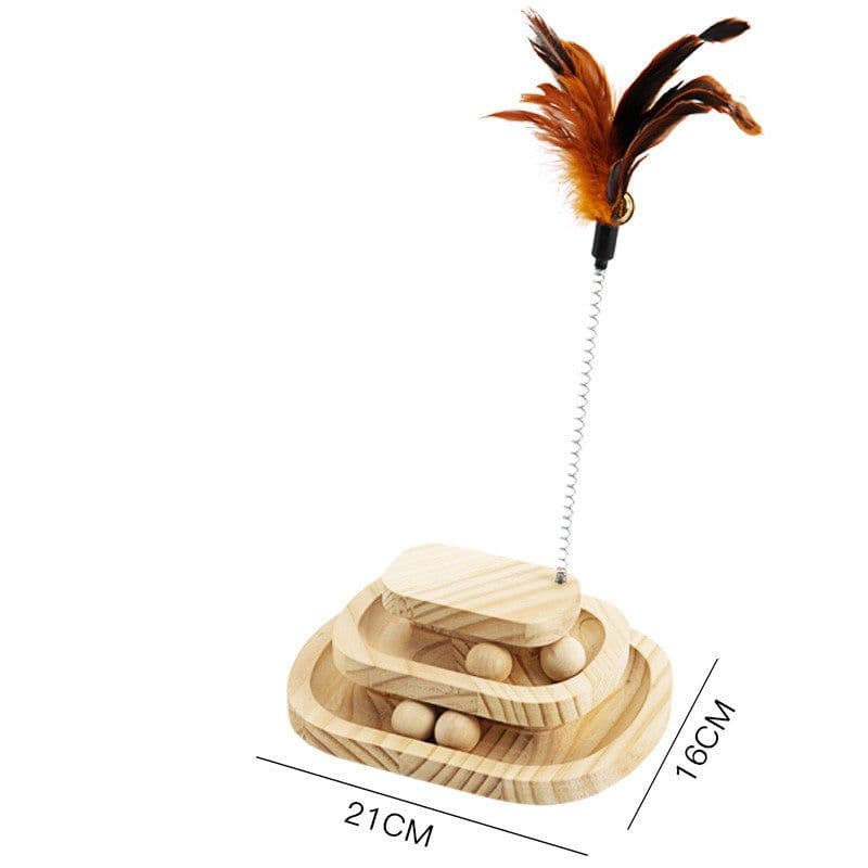 image-Cat Toys From Solid Wood Cat Turntable Bite-resistant Funny Cat Stick Cat Supplies