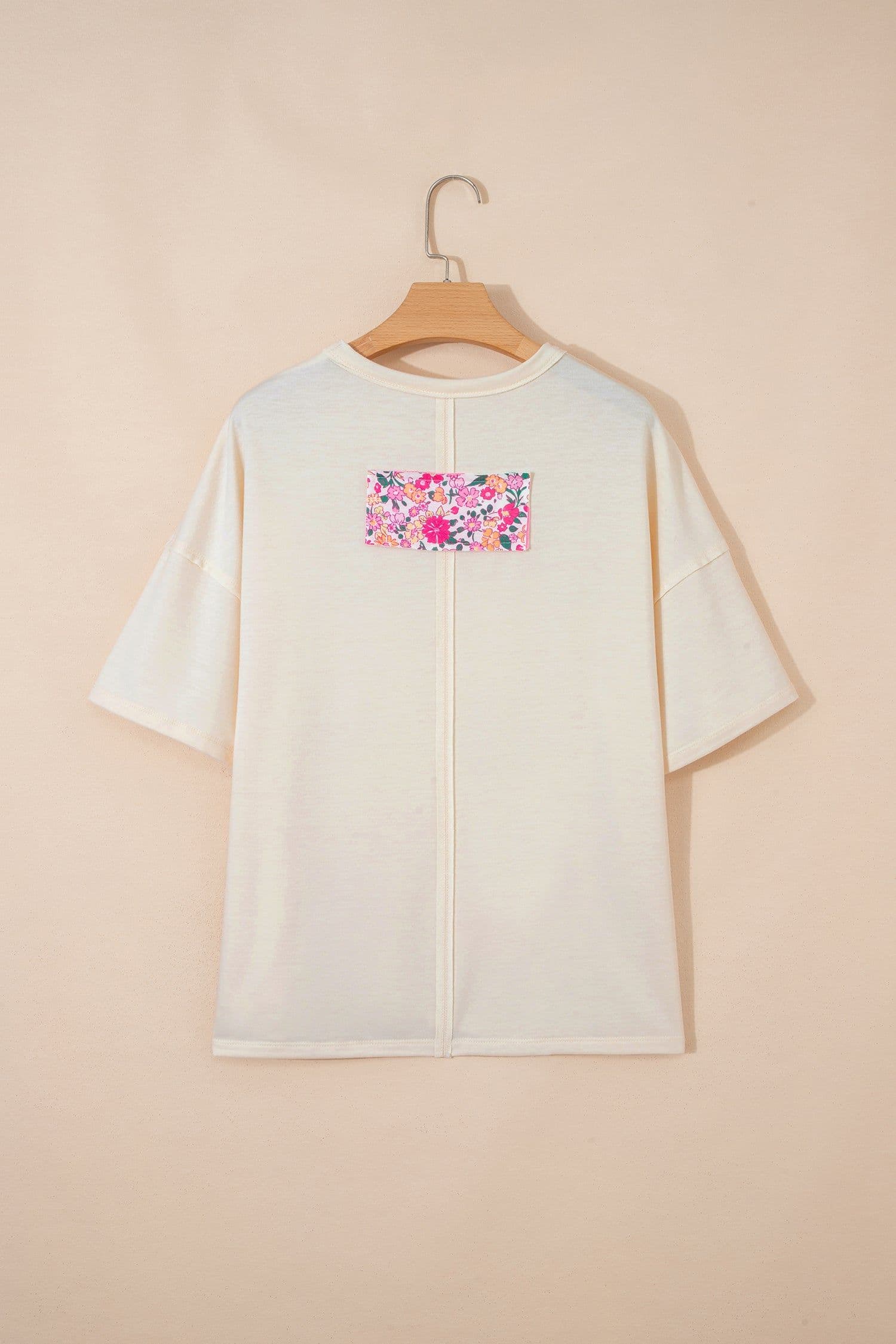 image-Jet Stream Floral Patched Oversized Tee