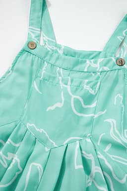 image-Chic Jade Printed Bib Wide Leg Overalls - Comfortable & Stylish (65 characters)