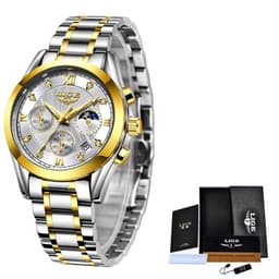 image-Men's Business Waterproof Watch With Stainless Steel Strap