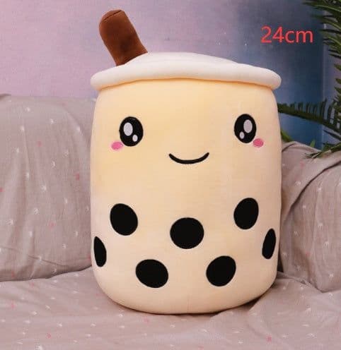 image-Cute Fruit Drink Plush Stuffed Soft Strawberry Milk Tea Plush Boba Tea Cup Toy Bubble Tea Pillow Cushion Kids Gift