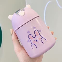 image-Insulation Cup Girls Cute Student With Straw Bag Water Cup