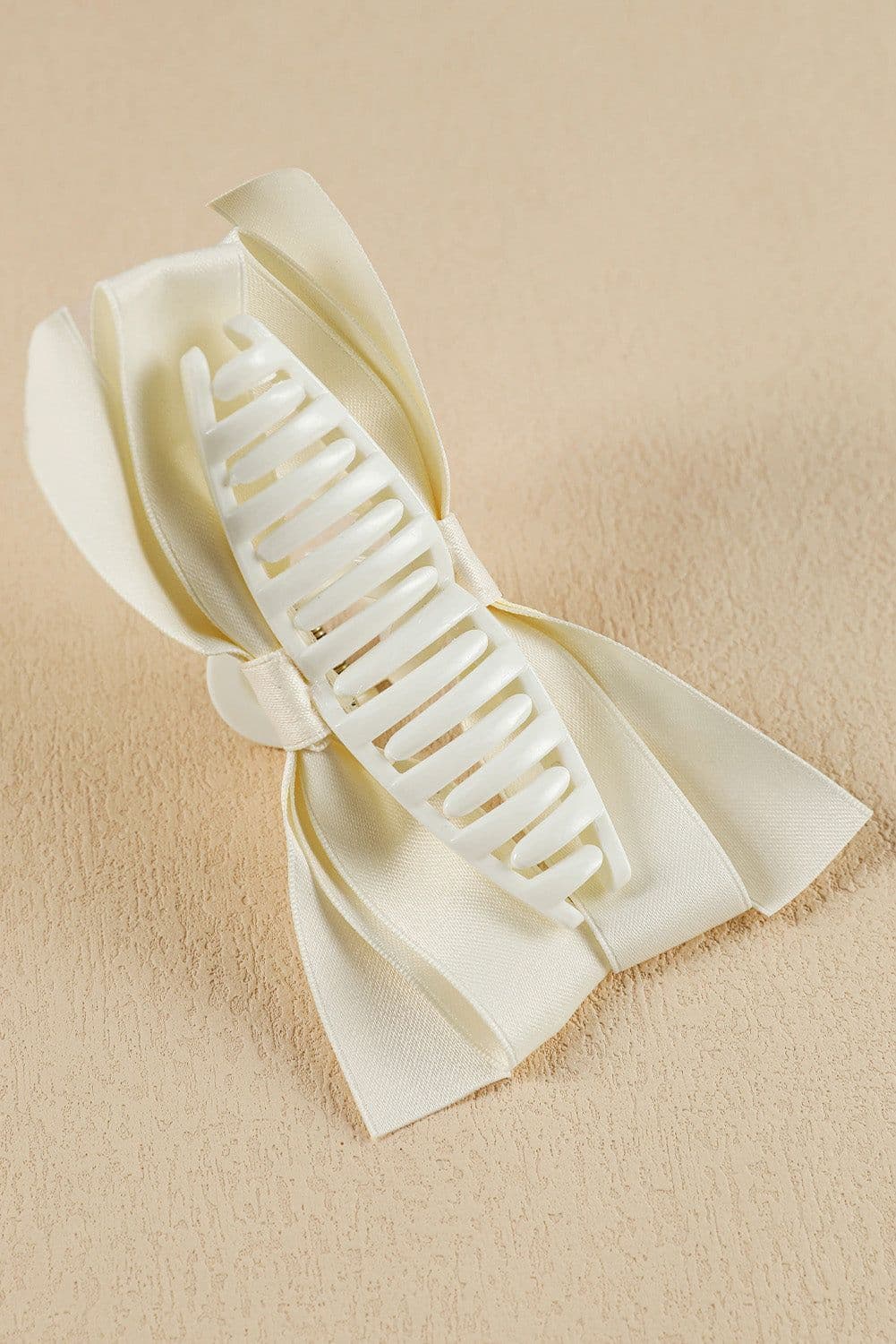 image-Black Large Bow Hair Claw Clip - Durable Plastic Decor