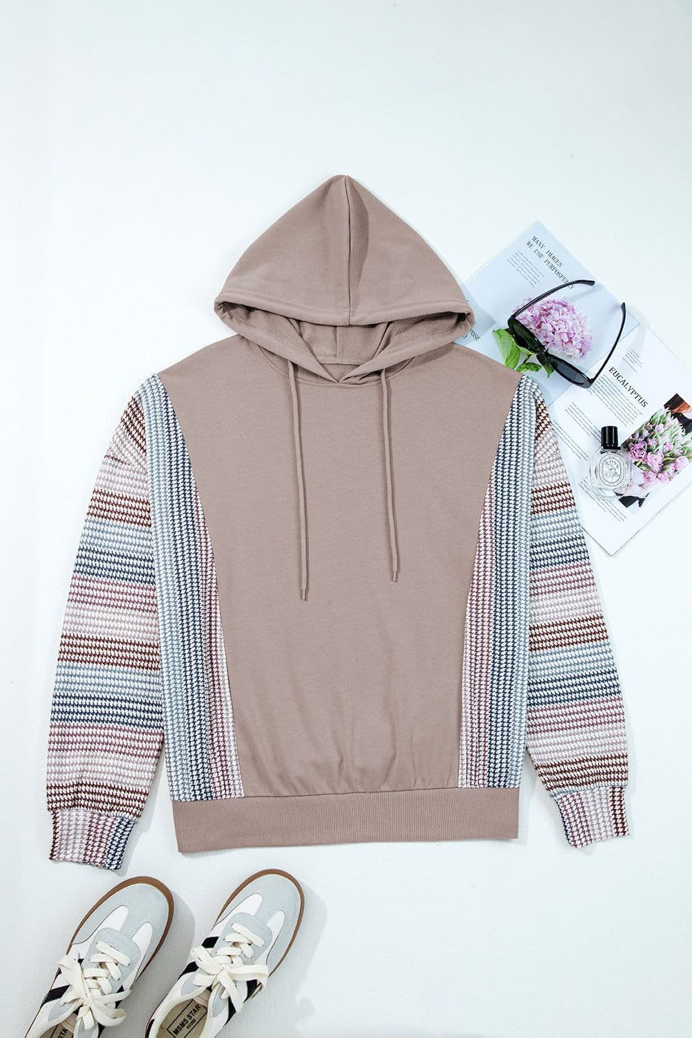 image-DUNE Colorblock Patchwork Baggy Hoodie
