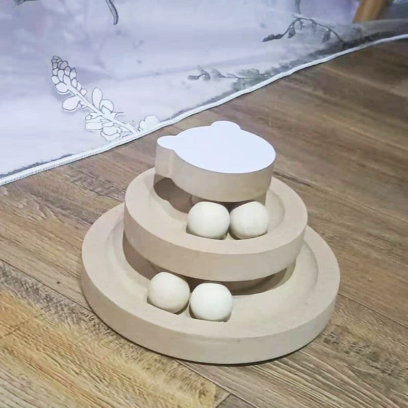 image-Cat Toys From Solid Wood Cat Turntable Bite-resistant Funny Cat Stick Cat Supplies