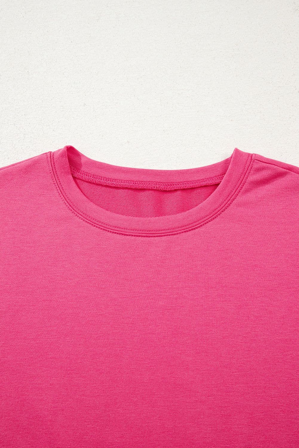 image-Floral Patchwork Round Neck Casual Top - Strawberry Pink