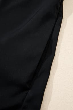 image-Black Plus Size Leopard Patchwork V-Neck Dress