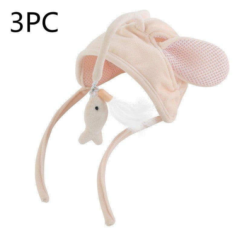 image-New Head Wearing Feather Funny Cat Stick Funny Cat Toy Stick Gray Big Eye Pet Toys Pet Products