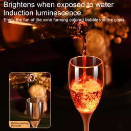 image-Led Cup Food Grade PS Plastic Goblet Wedding Party Pouring Water Is Bright Champagne Glass Factory Direct Supply
