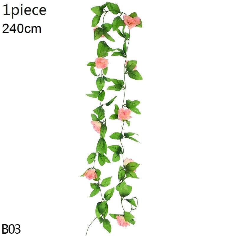 image-Artificial Flower Wisteria Vine Ivy Leaf Garland Silk Rose Flowers Rattan String Vine Wedding Arch Flower Home Garden Decoration