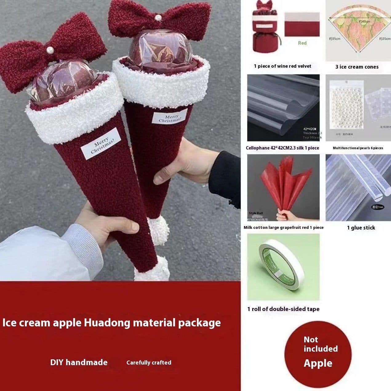 image-Christmas Gift Christmas Eve Single Bow Christmas Eve Fruit Bouquet