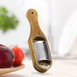 image-Stainless Steel Cheese Wooden Grater Kitchen Tools