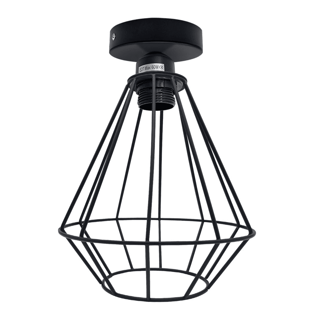 image-Vintage Industrial Geometric Diamond Shaped E27 Light Fitting 60W Lighting Bulb Holder