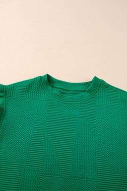 image-Skobeloff Textured Ruffle Split Top & Shorts Set