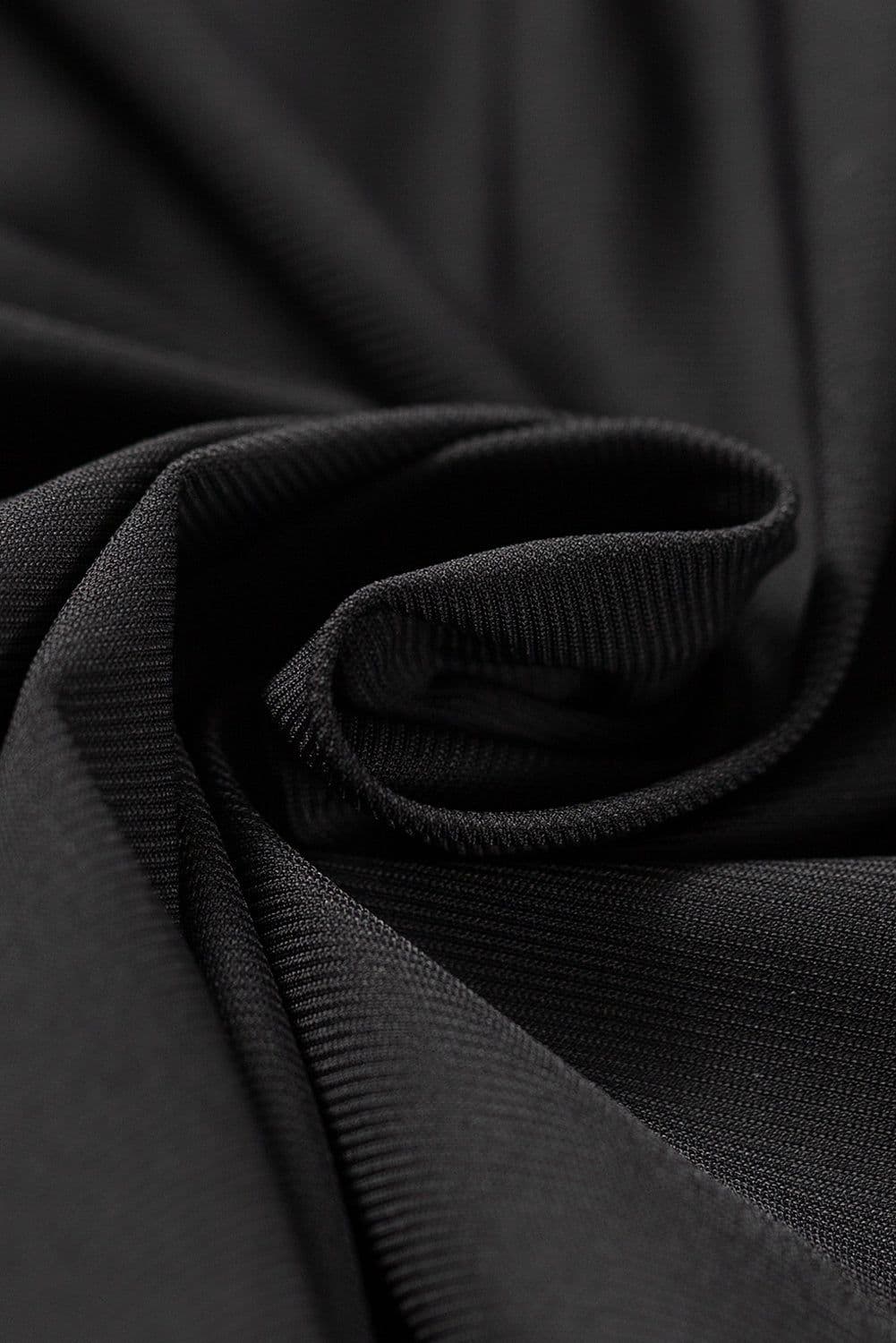 image-Black Pocketed Wide Waistband Swim Shorts