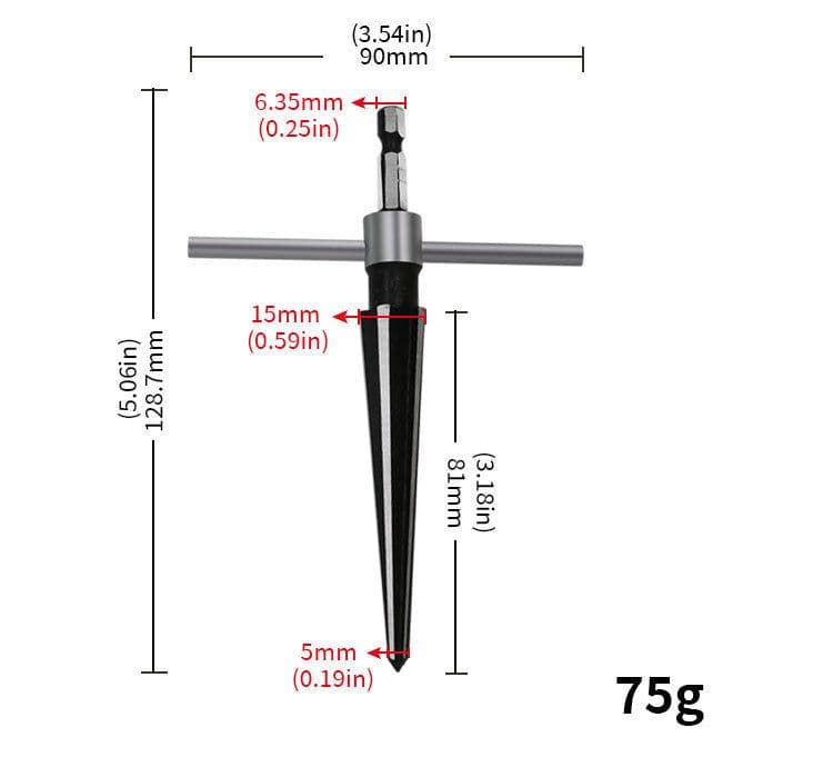 image-Round Shank Hex Shank Taper Reamer Woodworking Chamferer