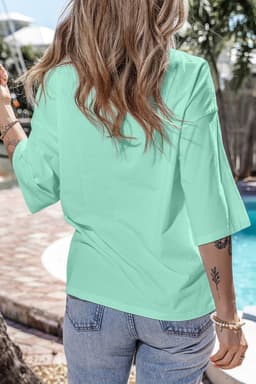 image-Moonlight Jade Colorblock Star Patched Half Sleeve Tee