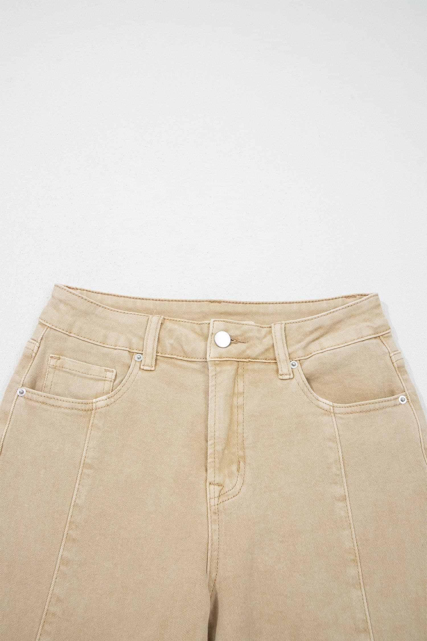 image-Apricot Wide Leg Cropped Jeans - Seamed