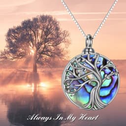 image-Tree of Life Urn Necklace for Ashes Keepsake 925 Sterling Silver Pendant Necklace