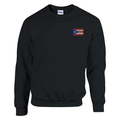 image-Sweat-shirt Drapeau de Porto Rico en broderie