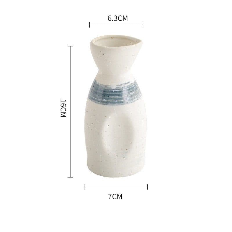 image-Japanese Style Ceramic Wine Pot - Handmade Baijiu Carafe