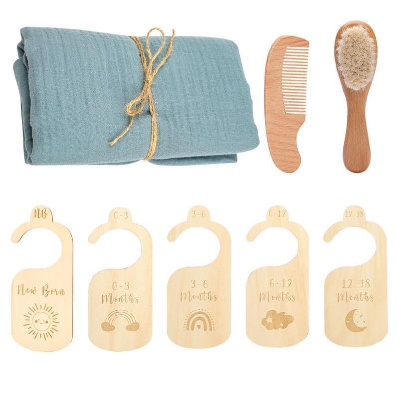 image-Baby Born Gift Set Wool Brush Baby Skin-friendly Bath Towel Baby One Month Old One Hundred Days Gift Box