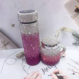 image-Diamond Gradient Color Cup Intelligent Temperature Measurement Number Display Water Cup