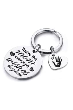 image-Heart Shape Lettered Alloy Keychain