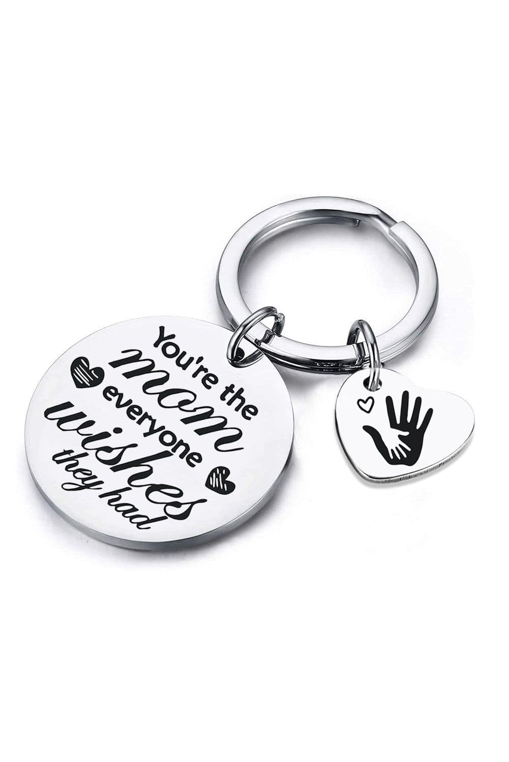 image-Heart Shape Lettered Alloy Keychain
