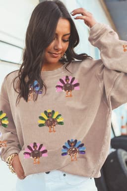 image-Apricot Turkey Graphic Baggy Sweatshirt