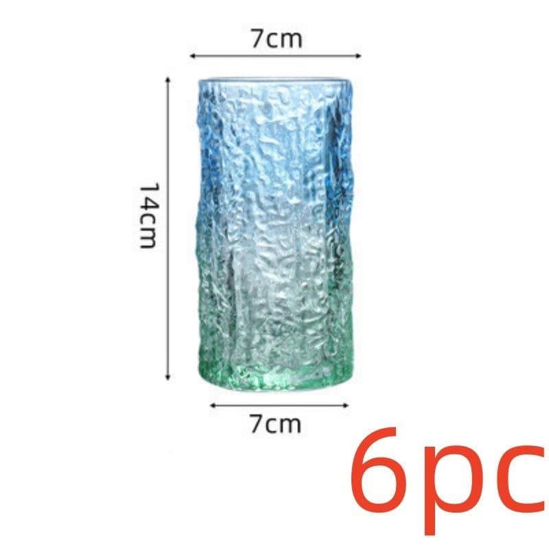 image-Gradient Color Wine Glass Tree Pattern Cup Glass Water Cup Tea Cup