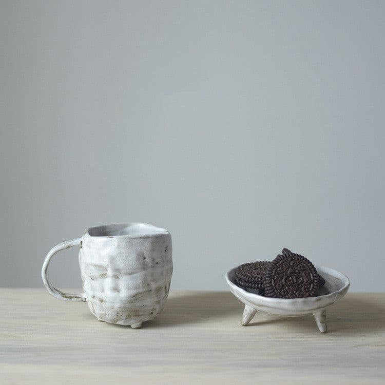 image-Handmade Stoneware Mug Creative Milk Cup Water Cup Retro Ceramic Cup With Coffee Cup