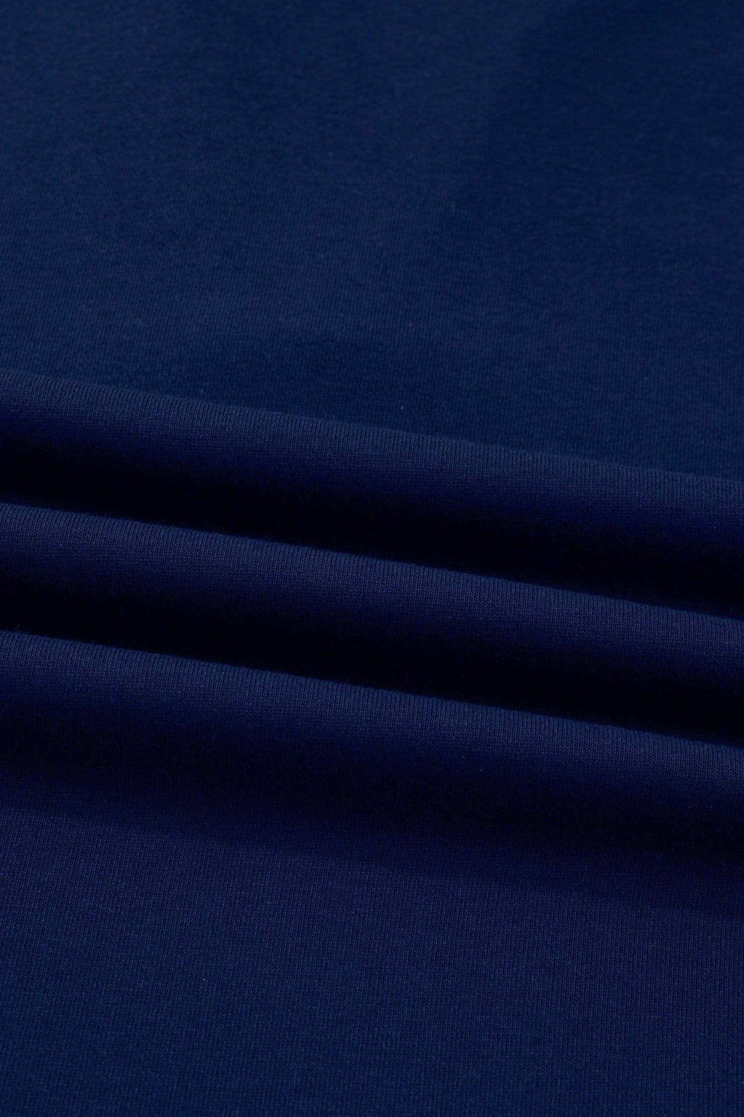 image-Navy Blue Contrast Striped Cuffs Polo Collar Patchwork Long Sleeve Ruffle Hem Mini Dress