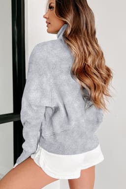 image-Quarter Zip Kangaroo Pocket Sweatshirt - Black (61 characters)