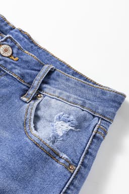 image-Myosotis Mid Rise Distressed Sneak Peek Straight Leg Jeans