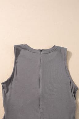 image-Black Cinched Waist Sleeveless Wide Leg Jumpsuit