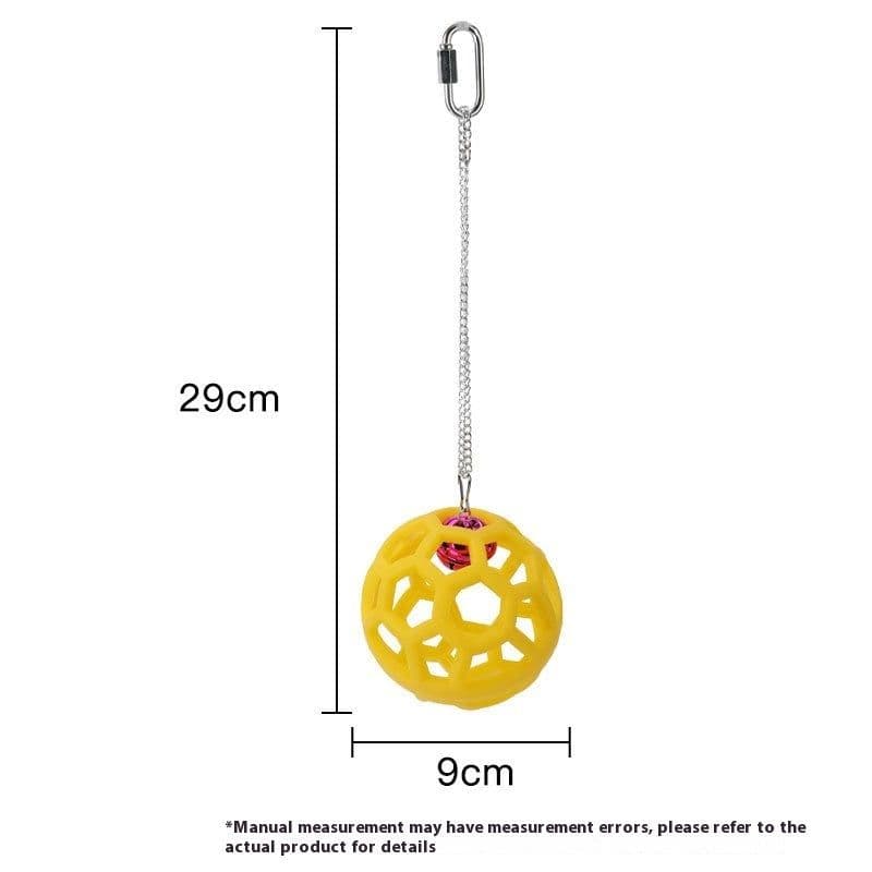 image-Plastic Gnawing Molar Chewing Relieving Stuffy Parrot Hanging Bell Ball