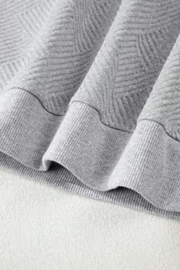 image-Medium Grey Textured Half Zip Sweatshirt