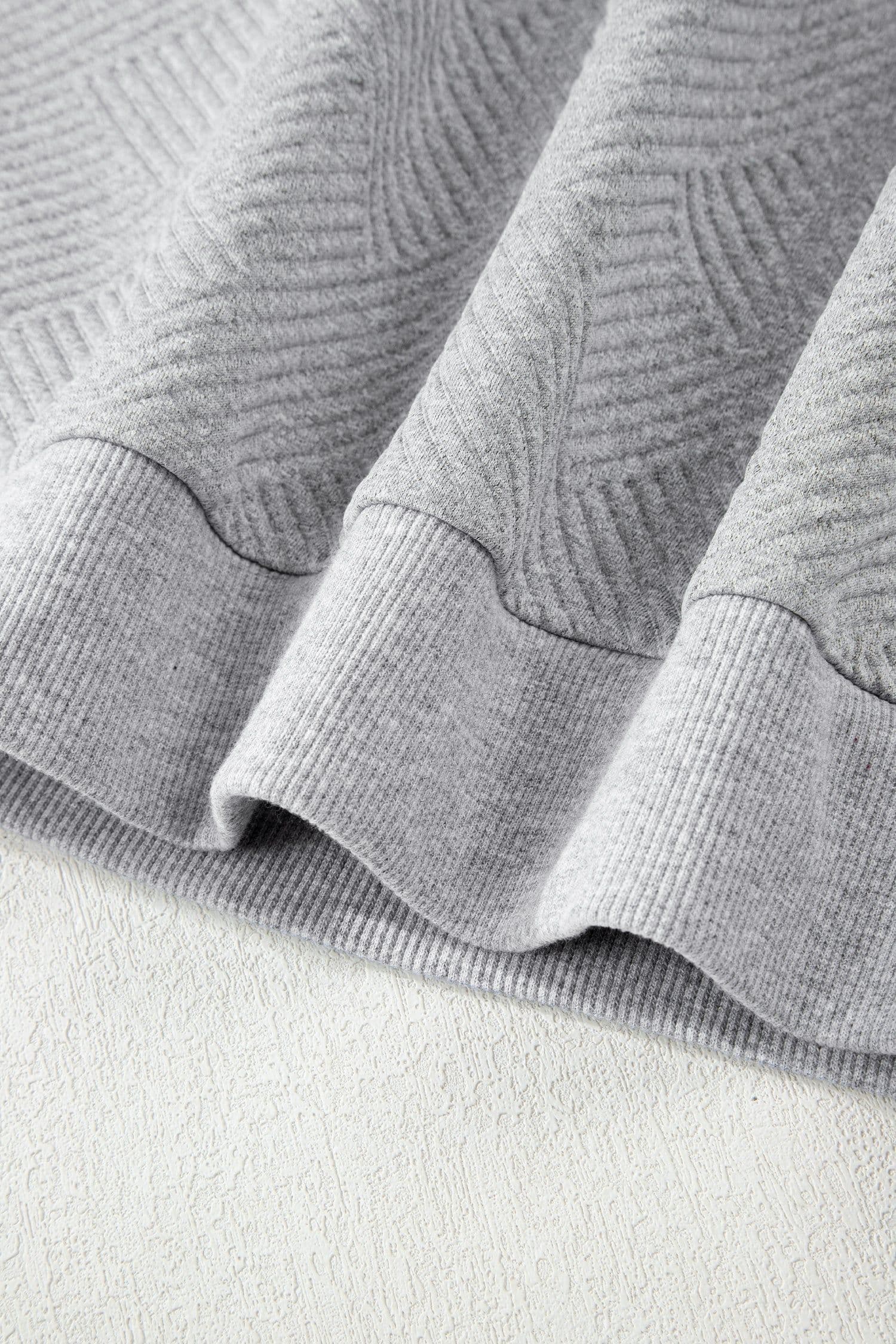 image-Medium Grey Textured Half Zip Sweatshirt