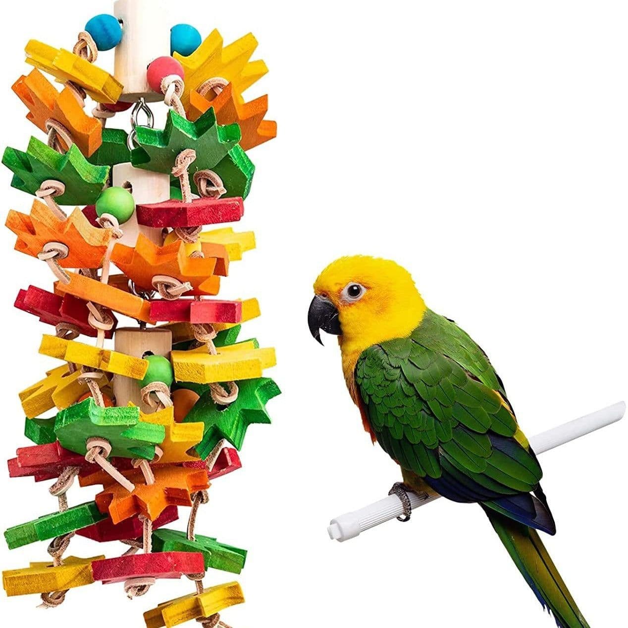 image-Wooden Color Nibbling Toy Medium And Large Parrot Bird