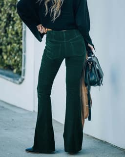 image-Ins Corduroy High Waist Flared Pants Fashion Casual Slim Solid Color Trousers Autumn And Winter Women's Clothing